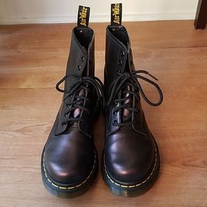 Dr. Doc Martens Air Wair Purple Combat Boots - UK4